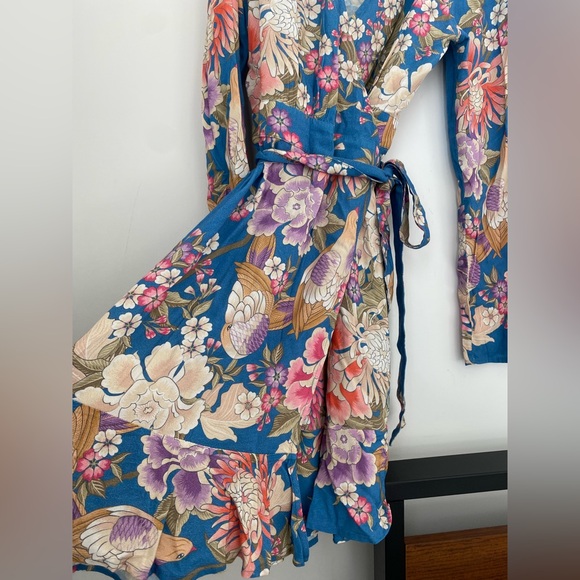 Spell blue skies mini wrap dress - Picture 9 of 11